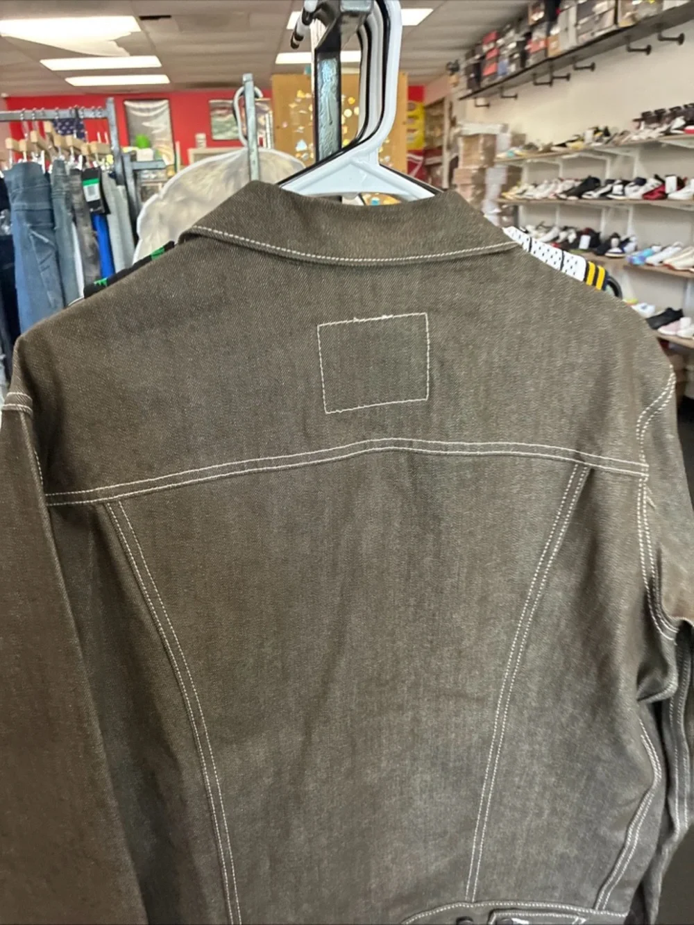 Men’s Levis Trucker Jacket Rigid Denim Money Green NWT New SZ Medium Rare - Picture 10 of 14
